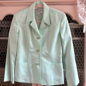 Oscar De la Renta womens blazer mint green size 8